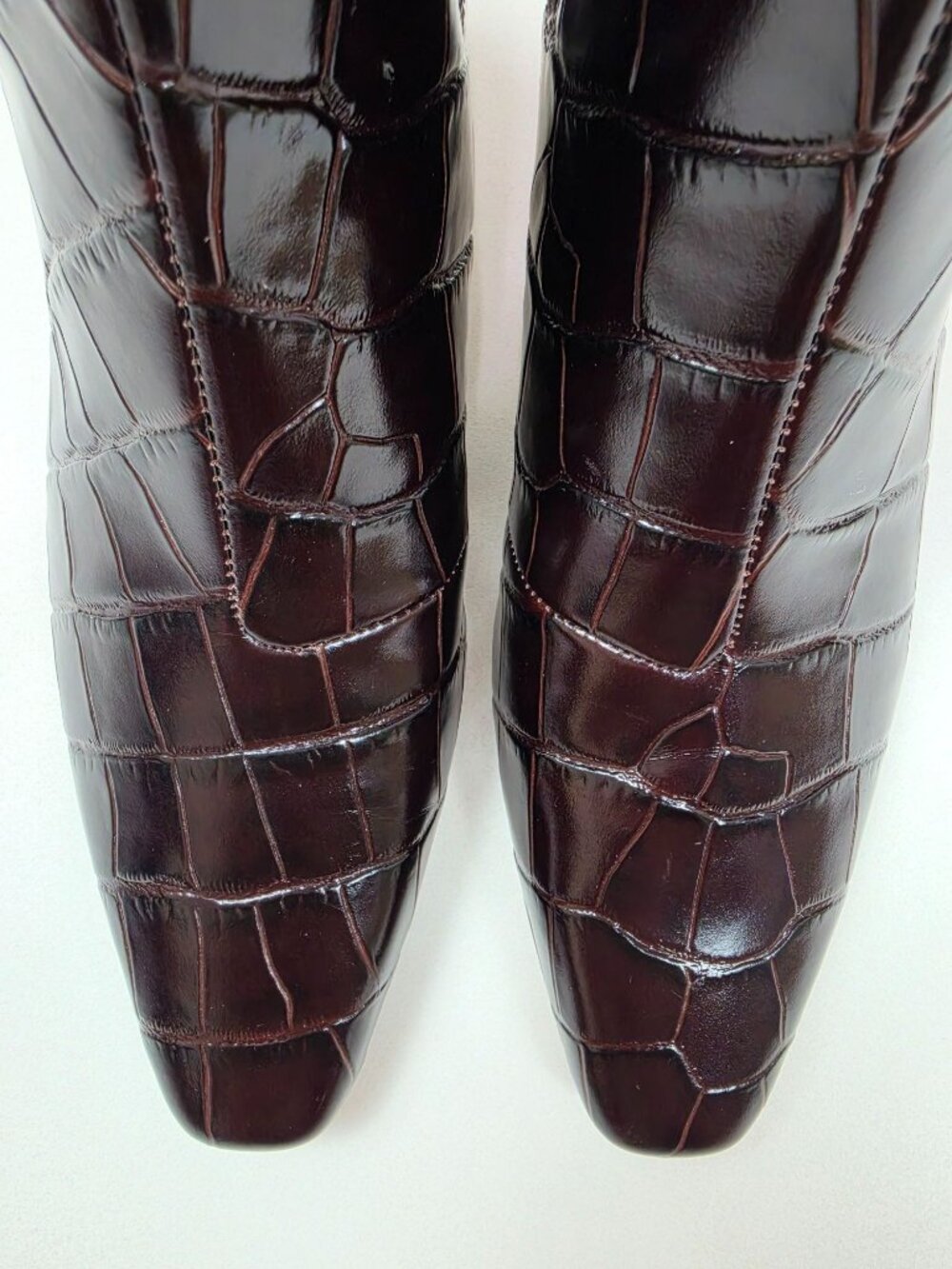 Madewell The Dimes Chelsea Boot Croc-Stamped Leather Women 7M Coffee Bean Brown - Picture 13 of 16